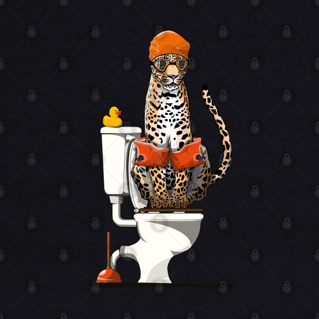 Leopard on the Toilet by InTheWashroom